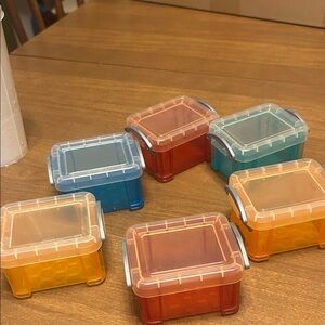 Six Colorful Storage Boxes Set 3”x2”